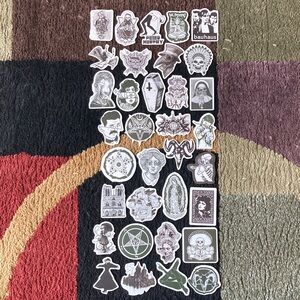 Black & White Punk Goth Grunge Sticker Bundle - 30+ Die-Cut Designs